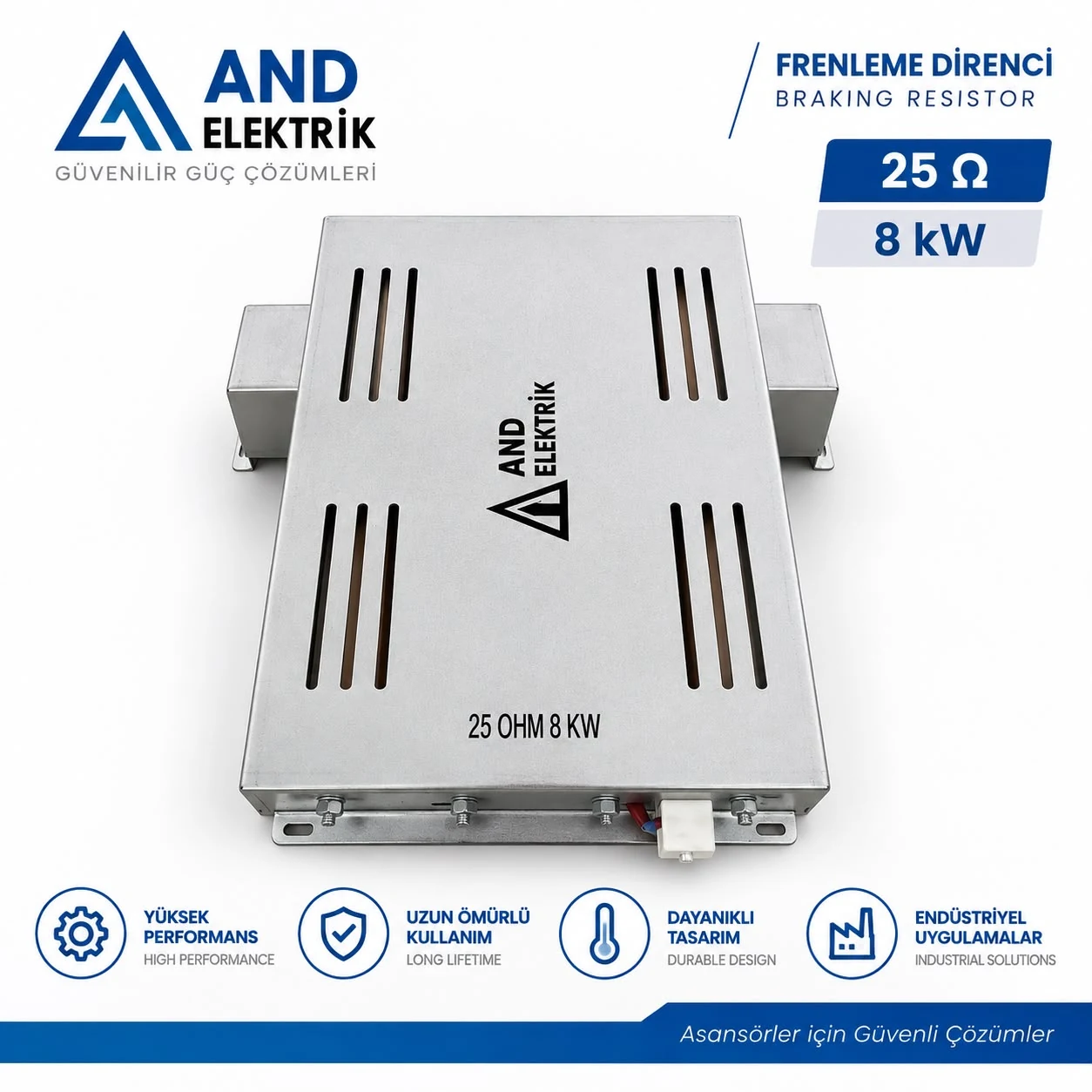 AND Elektrik 25 Ω 8 kW endüstriyel frenleme direnci